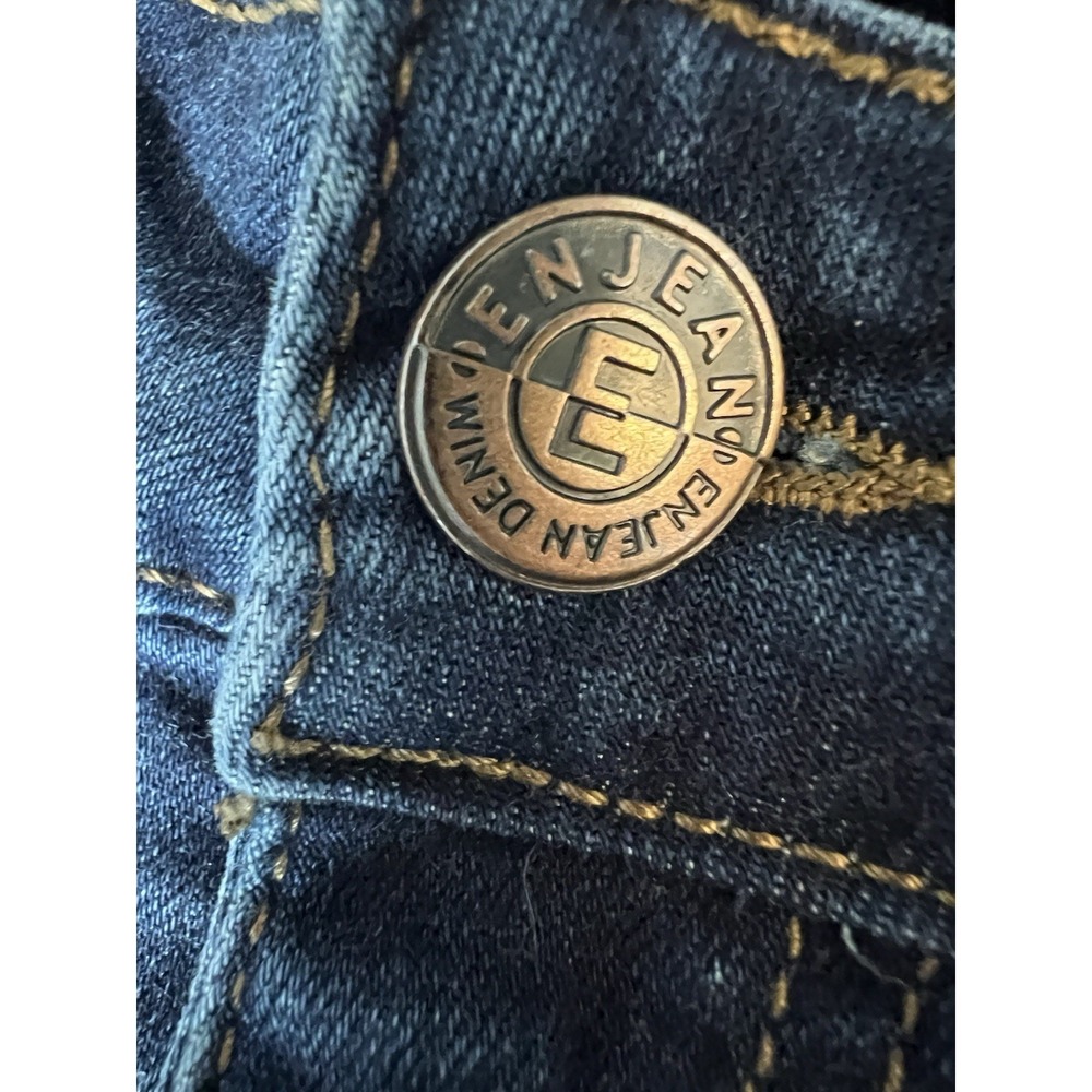 ENJEAN DENIM CO Y2K Skinny Jeans Sz 1 Dark Blue Booty Shaping Stretchy #F - Picture 5 of 12